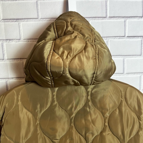 Lucky Brand Quilted Hooded Puffer Coat in Bronze Gold - Size XXL - Picture 10 of 12